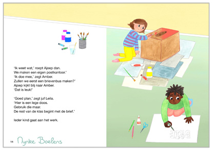 illustratie binnenwerk van het leesboek 'post'