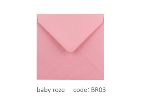 enveloppe vierkant baby roze
