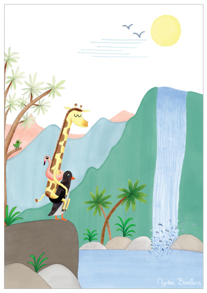 giraffe-en-penguin-illustratie-nynke-boelens