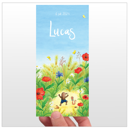 review geboortekaartje gemaakt door Nynke Boelens